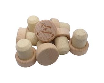 Lot De 10 Bouchons Décoratifs En Liège Pour Bouteille De Vin - Bouchons