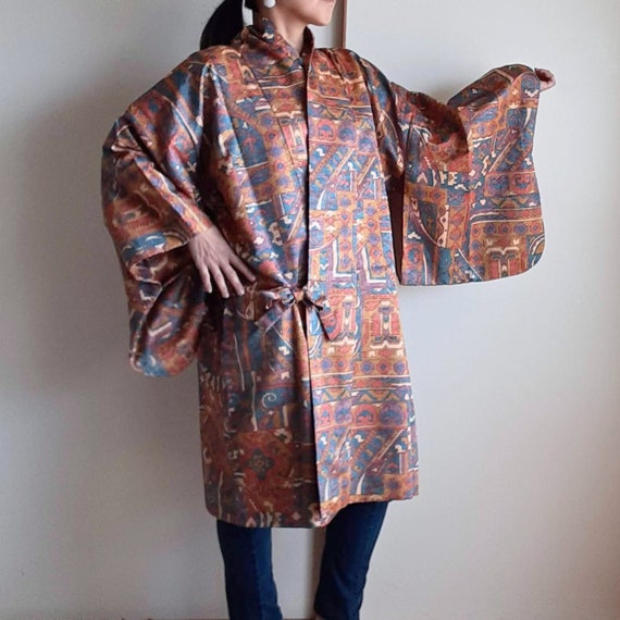 Vintage Japanese Kimono coat, Jacket, Dochugi jack