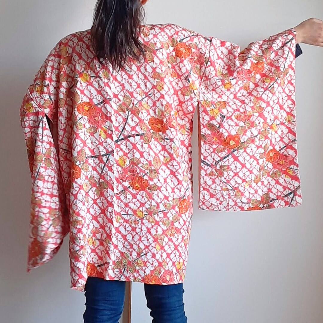 Antique Japanese Kimono Haori Jacket, Tie Dyed, Shibori Haori - Etsy