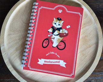 Mofusand spiral B6 notebook, Delivery Nyan(cat), Kawaii cat notebook, Post office limited