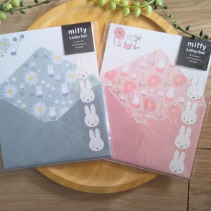 Miffy letter writing set, nijntje stationery, letter papers and envelopes set, Blue or Pink