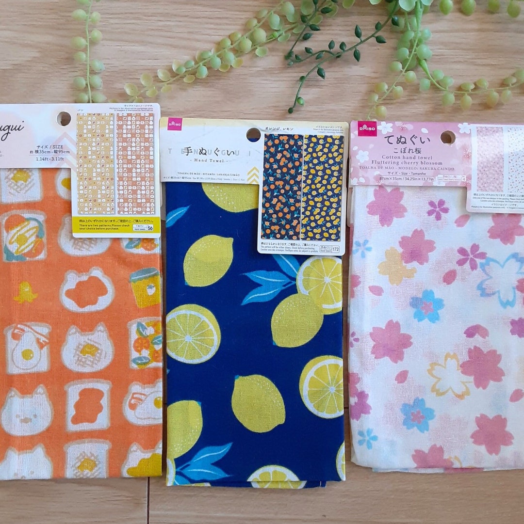 Set of 3 Tenugui Japanese Hand Towels/ Tea Towels Toast Etsy