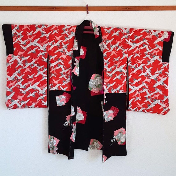 Antique kimono haori jacket, Japanese authentic k… - image 7