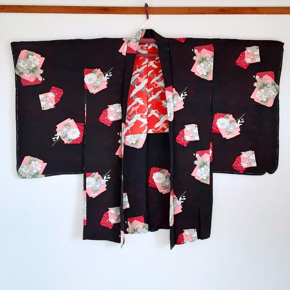 Antique kimono haori jacket, Japanese authentic k… - image 6