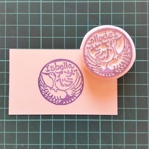 Custom name stamp-Japanese crane