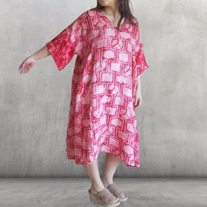 satin shibori dresses Red & Pink Bemberg Satin Shibori Vacation Shirt Dress by Inca at Pernia's Pop Up Shop 2026