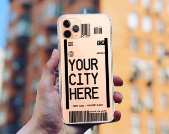 Customizable Travel Ticket Phone Case: Airport Boarding Pass Design