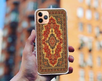 Persian Carpet iPhone 17/16/15 Case: Clear TPU Silicone Cover