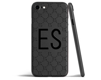 Black Monogram iPhone Case: Personalized TPU Protective Cover