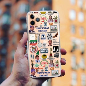 The Office TV Show iPhone 17/16/15 Case: Funny Collage Clear Cover
