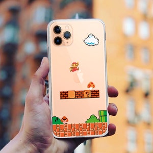 Funda Mario para iPhone 17/16/15: cubierta de silicona TPU transparente