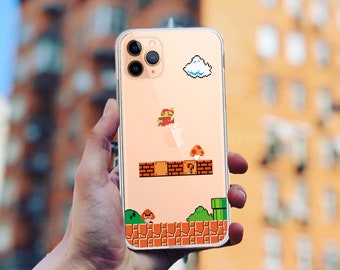 Mario iPhone 17/16/15 Case: Clear TPU Silicone Cover