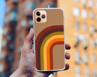 Retro Color Rainbow Stylish Case: for iPhone 17/16/15 Clear Soft Silicone