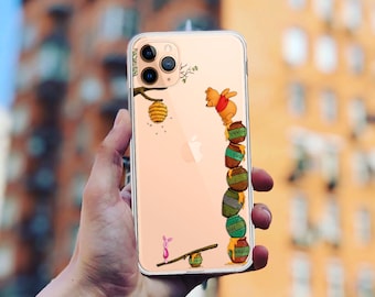 くまのプーさん iPhone 17/16/15 ケース：透明TPUシリコンカバー
