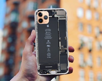 Funny Broken Phone Look iPhone 17/16/15 Case: Clear TPU, Wireless Charging