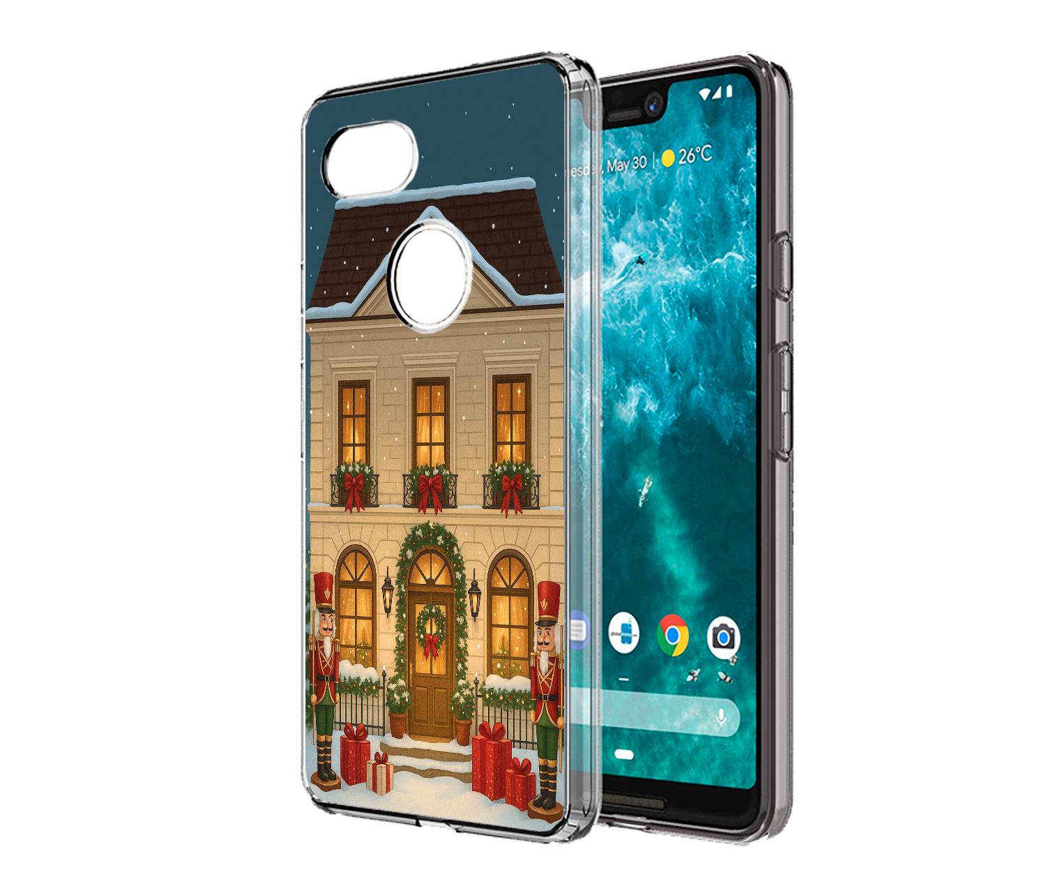 Festive Christmas Home iPhone Case 17/16/15: Clear TPU Silicone