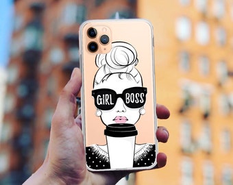 Boss Lady iPhone caso SE 2020 11 Xr 15 Max 8 6s Plus para Samsung Galaxy caso S20 Ultra S10 S9 S8 S7 Nota para Google pixel 5 4 3 XL caso