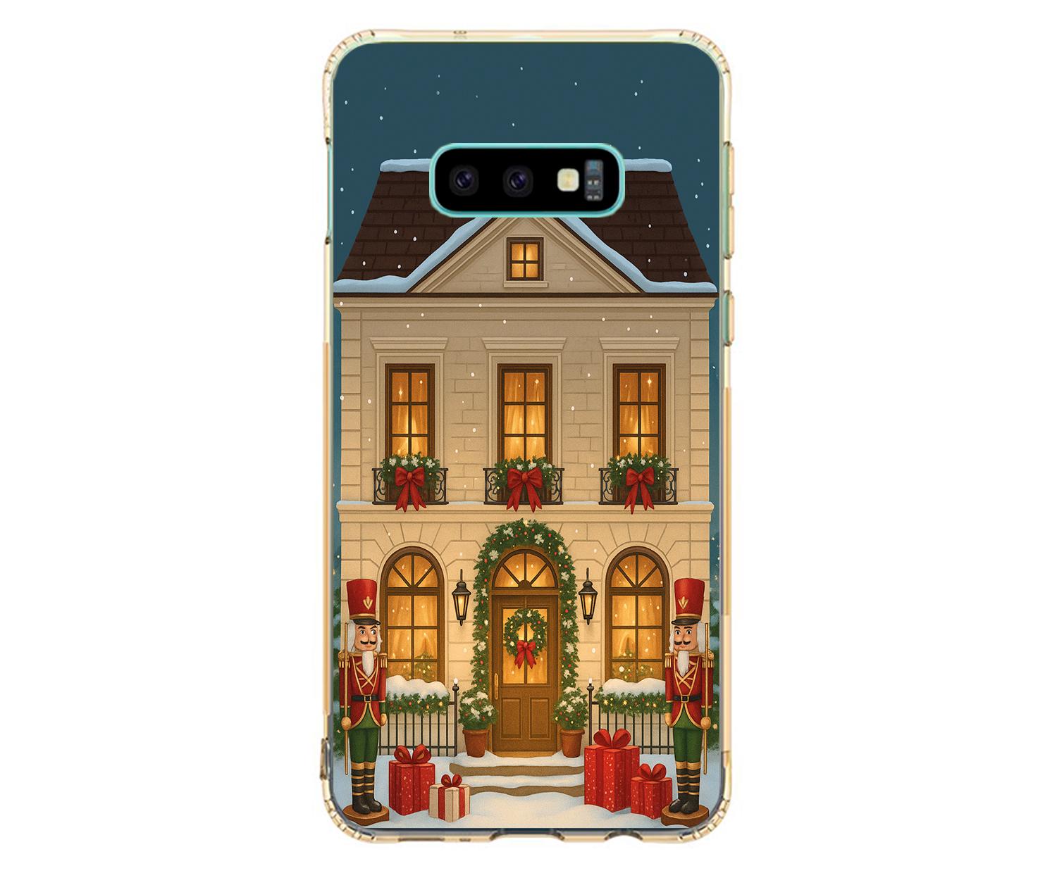 Festive Christmas Home iPhone Case 17/16/15: Clear TPU Silicone