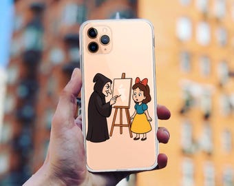 Snow White & Evil Witch iPhone Case: for iPhone 17/16/15, Funny Clear Cover