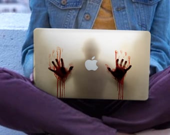 Horror MacBook Pro 13, MacBook Air 13, 11 Inch, 12 Inch, 13 Inch, 15 Inch, 16 Inch, Horror Accessories, Pattern Clear Retro MacBook Case