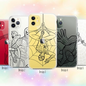 Spider Man case for iPhone 15 14 13 X 15 Pro 16 Pro Max mini Xr 8 Gifts Clear Cell for Samsung S24 S23 Silicone Cover Google Pixel Case
