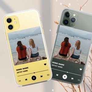 Coque de téléphone personnalisée avec plaque de musique : cadeau de reprise de chanson pour iPhone et Samsung
