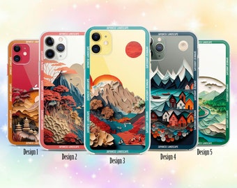 Japanese Landscape Scenery Phone Case: iPhone 17 16 15 Pro Max & for Samsung Silicone Cover