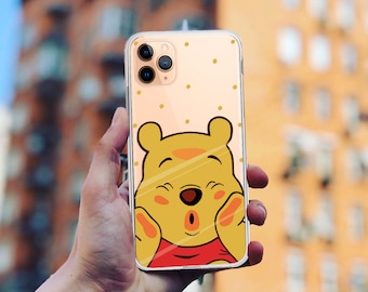 くまのプーさん iPhoneケース：クリアシリコンカバー、面白いギフト