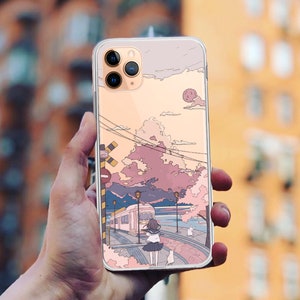 Fuji Japan iPhone Case: Anime Train Station Clear Cover