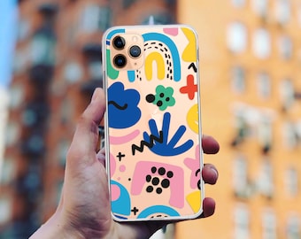 Abstract Art Clear Phone Case for iPhone, for Samsung Galaxy, Google Pixel
