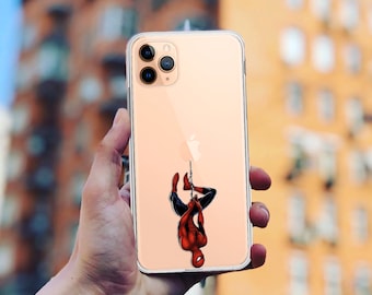 Spiderman iPhone Case: Clear Silicone Cover, Funny Gift