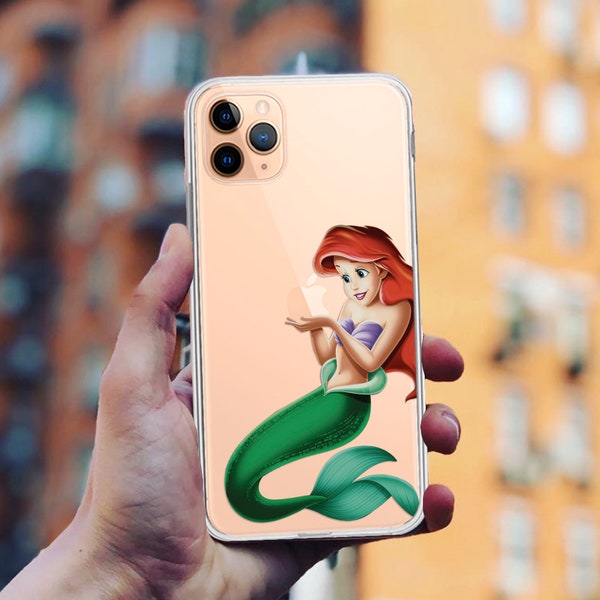 Ariel Princess case for iPhone 15 14 13 Pro Max X 12 11 Pro Max Xr 8 plus Funny Gifts Clear Cell Silicone Cover for Samsung Google Pixel 7