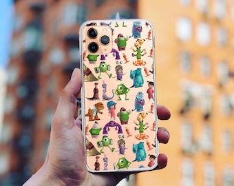 Monsters Clear Phone Case: Funny Silicone Cover iPhone 17 16 15 Pro Max, for Samsung, Pixel