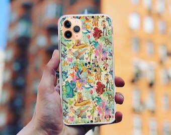 Funda para iPhone con personajes de películas de dibujos animados: cubierta de TPU suave y transparente