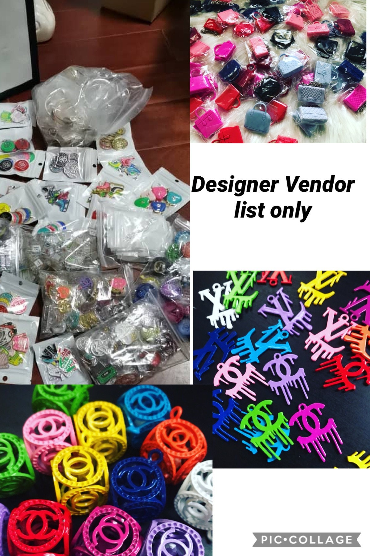 Designer charm vendor list ONLY Etsy