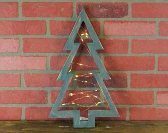 Tabletop Tree with Lights, Holiday Decor, Festive Winter Decoration Home, Christmas hostess gift, Small Xmas tree, present for mother in law
