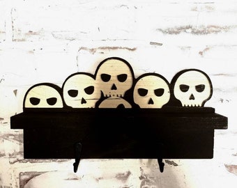 Skull Key Holder, Spooky Wall Hook, Unique Christmas Gift for Dark Home Decor, Horror Lovers Gift, Skeleton Wall Hook, Gothic Decor Gift