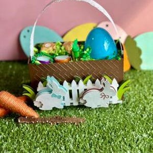 Osterkorb svg, Kinder Freudenkorb, Ferrero Halter, Stempelhalter svg, Kinder Leckerli Korb, Hase svg Ostereier svg, 3d Osterkorb svg