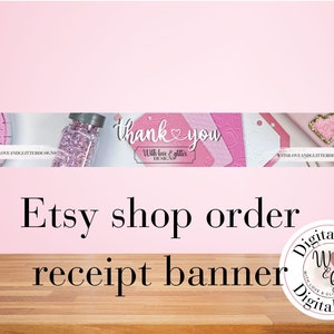 Etsy order receipt banner Canva editable template ready to use
