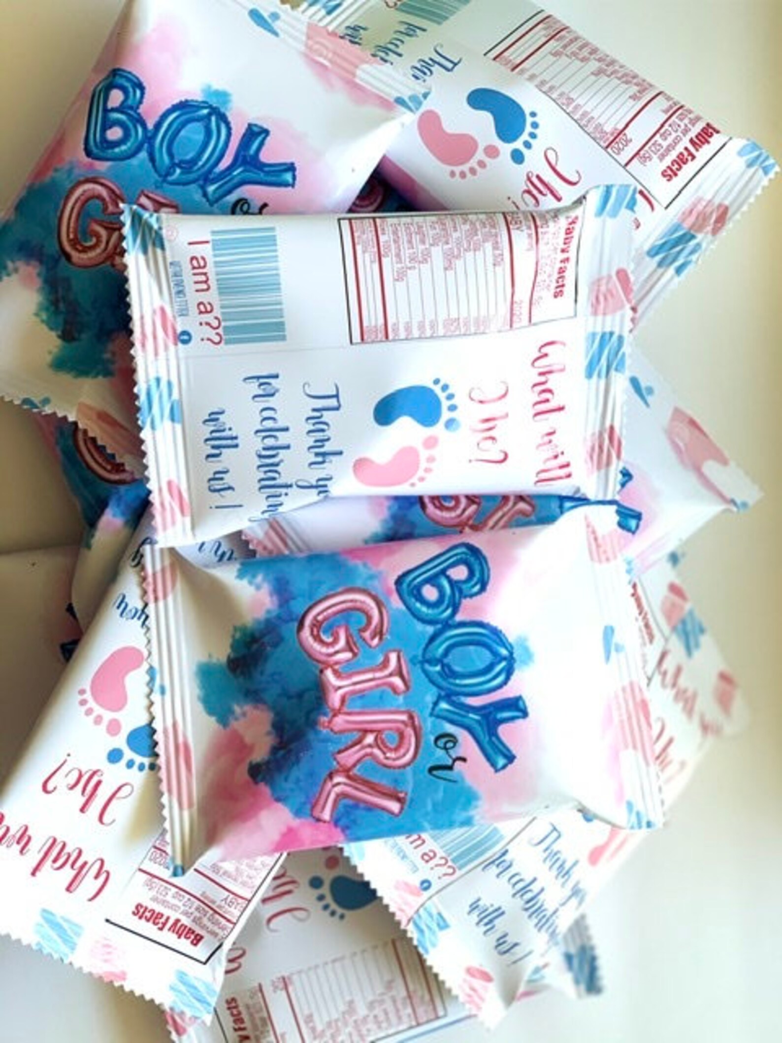 Gender reveal chip bags Etsy