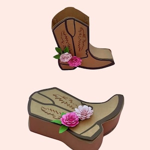 Arquivo SVG de Piñata de Bota de Cowboy 3D – Modelo de Artesanato em Papel DIY