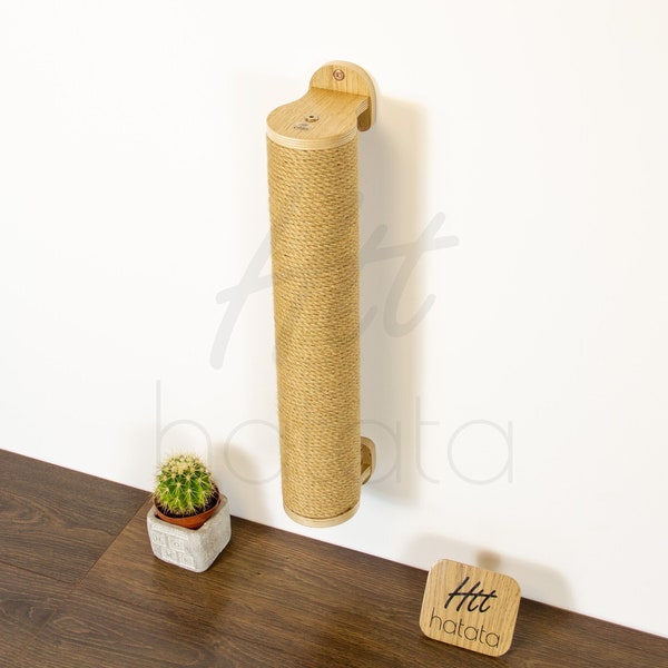 Poteau à gratter pour chat, grattoir à chat, mural, arbre à chat, pas de chat, poteau d'activité, corde de sisal, corde de jute, corde de coton