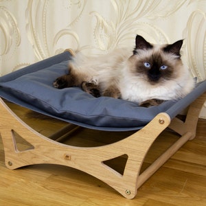 Wood cat bed, dog bed, cat beds, pet bed, designer bed, cat furniture, cat lover gift, cat hammock, pet furniture, dog bad furniture image 5