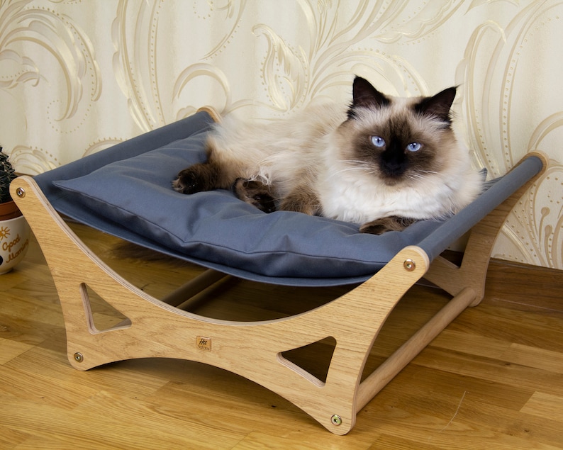 Wood cat bed, dog bed, cat beds, pet bed, designer bed, cat furniture, cat lover gift, cat hammock, pet furniture, dog bad furniture image 5