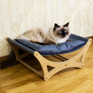 Wood cat bed, dog bed, cat beds, pet bed, designer bed, cat furniture, cat lover gift, cat hammock, pet furniture, dog bad furniture image 3