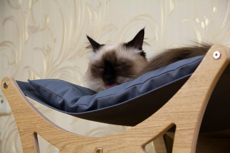 Wood cat bed, dog bed, cat beds, pet bed, designer bed, cat furniture, cat lover gift, cat hammock, pet furniture, dog bad furniture image 9