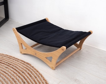 Wooden Cat Bed, Cat Hammock, Elevated Pet Furniture, Modern Pet Bed for Cats and Dogs, Designer Pet Bed, Cozy Cat Lounger