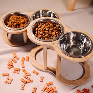 Dog Bowl, Elevated Dog Feeder, Pet Bowl, Dog Dish, Dog Feeding Station, Double bowl dog feeder, Raised dog bowl