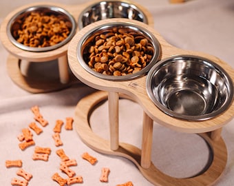 Dog Bowl, Elevated Dog Feeder, Pet Bowl, Dog Dish, Dog Feeding Station, Double bowl dog feeder, Raised dog bowl