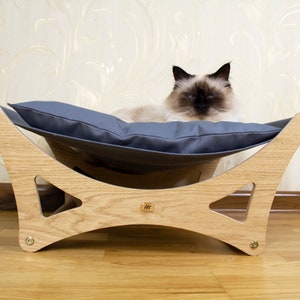 Wood cat bed, dog bed, cat beds, pet bed, designer bed, cat furniture, cat lover gift, cat hammock, pet furniture, dog bad furniture image 6